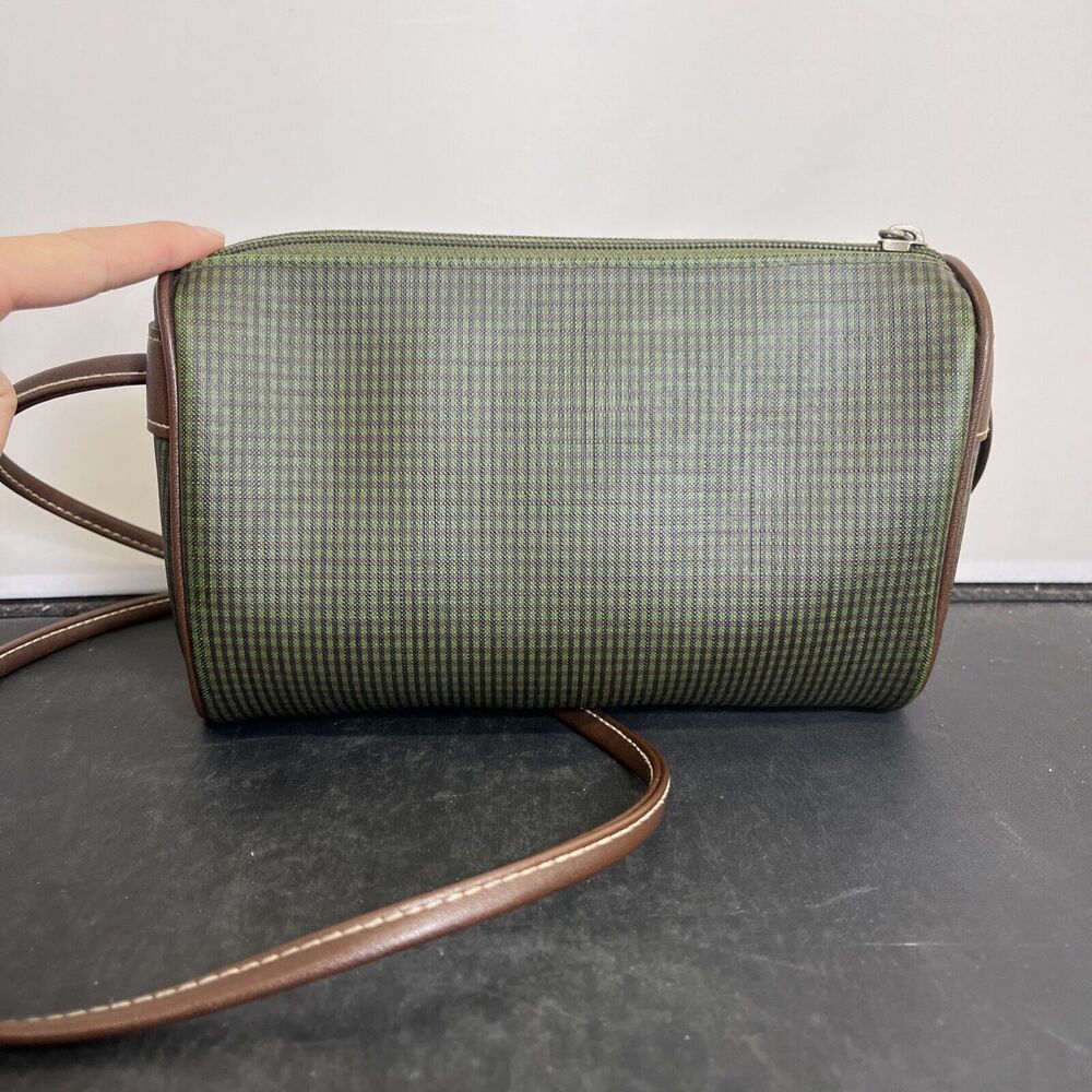 Vintage Esprit Crossbody Bag Plaid Green Brown Logo Purse Small FS Bnfts Charity - Picture 6 of 14
